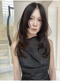 韓国ヘアーハッシュカットレイヤーカットグレージュブリーチ無し