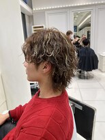 アッシュ 中目黒店(Ash)&nbsp;ハイライト×波巻きパーマ×ウルフ