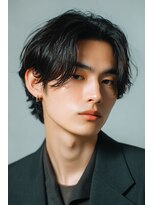 ロッソ ヘアアンドスパ 谷塚店(Rosso Hair&SPA)&nbsp;センターパート/ウルフ/マッシュ /メンズカット