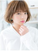★カーキラインカラー無造作パーマ小顔ミニボブ20代30代40代★7