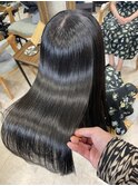 ブリーチ毛の方を高難易度ジュエリーシステム縮毛矯正で艶髪