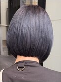ショートボブ大人ショートハンサムショート前髪なしグレージュ