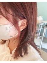 ヘアメイク アージュ 大野城 下大利店(HAIR MAKE age) ベージュピンク　インナーカラー　20代30代40代