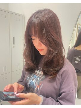 ジーナ セントラル銀座(Zina) ツヤ感カラー＊韓国風巻き髪＊ピンクラベンダー【ZinaCENTRAL】