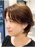 大人ショートボブショートカットココアアッシュくびれミディ