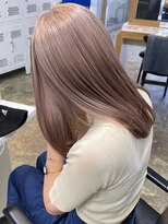 リムレスバイサンク 万代 新潟駅(LIMLESS by cinq) ミルクティーベージュレイヤーインナーカラーグレージュカラー