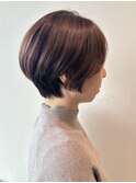 ショート/暖色/艶カラー/ラベンダーブラウン/艶髪/20代30代40代