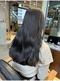 ブリーチ無し　グレージュ　暗髪