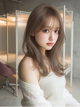 プライズ 池袋店(prize) 定番◎韓国風ミルクティーグレージュ×くびれミディ