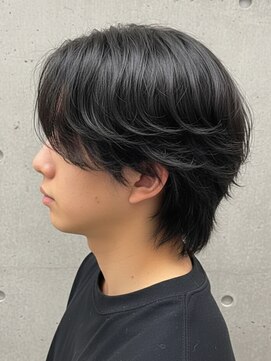 メンズ 人気先取り！フェザーウルフ センターパートウルフ