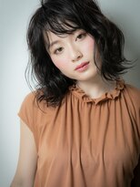 モッズヘア 上尾西口店(mod's hair)&nbsp;大人かわいい黒髪くせ毛風大人ボブウルフw上尾20代30代40代