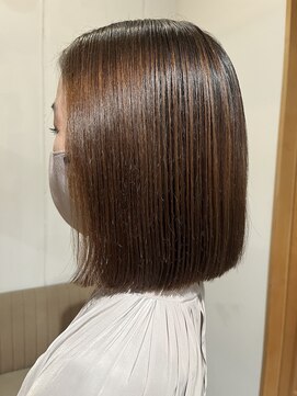 アオゾラヘアーカミノウラ(AOZORA HAIR kaminoura) ナチュラルボブ+ストレート