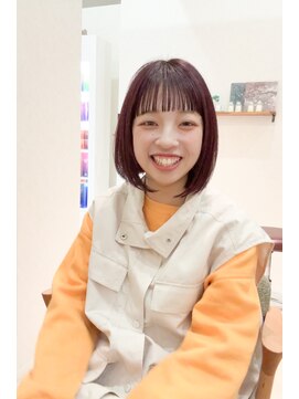 エン(en,) バツっと前髪/前髪ありボブ/オン眉/カシスブラウン