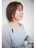 髪質改善大人可愛いストレートボブ艶バイオレット20代30代40代