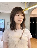 デザインカラー/レイヤーカット/ウェットヘア/オリーブベージュ