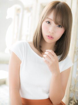 モッズ ヘア 福岡姪浜店(mod's hair) mod's姪浜/斜めバングミルクティーアッシュ前下がりボブディh