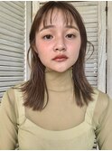 小顔ミディアム切りっぱなし銀座