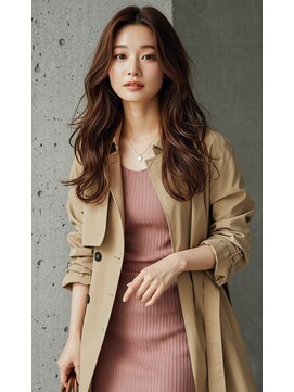 フルショウ 苦楽園店(FURUSHO) 韓国風巻きレイヤーロング×透明感マロンベージュ