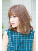 【anis musee 苫小牧】ベージュカラー くせ毛風 ふわミディ☆