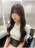 《韓国ヘア》アイドル前髪×暗髪くびれ巻きスタイル