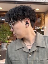 マッシュ アドベ 八戸ノ里(MASHU ADOBE) 【大人メンズ】センターパートのシャドウパーマ+ダウンパーマ