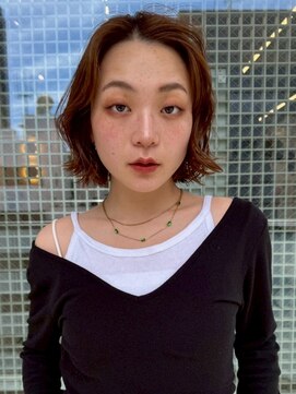 ハニーシブヤ(HONEY shibuya) くびれヘア/タッセルボブ/レイヤーカット/アプリコットオレンジ3