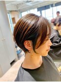 ショートカット20代30代40代前髪あり面長丸顔ショートボブ