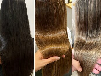 ヘアラウンジ ソレイユ 六本木本店(HAIR LOUNGE Soleil)の写真/酸熱トリートメントで、髪質改善！ダメージを受けた髪も、毛先まで潤い溢れる艶のある仕上がりに。