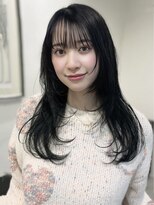 エアー 青山(AIR)&nbsp;ハッシュカット顏周りレイヤーロングレイヤー黒髪韓国ヘア