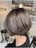 3Dハイライト☆グレージュショート