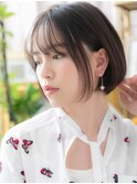 ナチュラルモードうる艶髪小顔前下がりボブa上尾20代30代40代