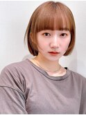 say. ぱっつん前髪 ショートボブ フェイスレイヤー アースカラー