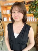 ミルキーベージュ×ウェーブ巻き