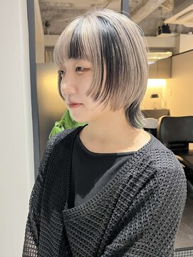 ノブレス ノアール(NOBLESSE NOIR) マッシュウルフ/黒×ホワイトベージュ