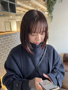 アンフェイス(ann FACE) ミディアムボブ×ボルドーカラー