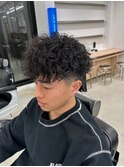 ツイストスパイラルパーマメンズマッシュ波巻きスパイラルパーマ