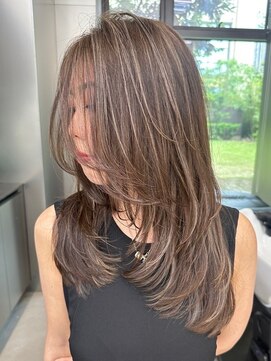 ヘアサロンラルガ 下曽根店(Hair salon Raruga) ハイライトカラーミルクティーベージュレイヤーカット