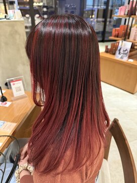 サラビューティーサイト 志免店(SARA Beauty Sight) バレイヤージュ×赤髪