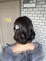 ハーフツイン コテ巻き 参列ヘア イベントヘア 推し活ヘア
