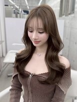 アイシー 表参道(ICY)&nbsp;韓国くびれヘア　レイヤーカット　オリーブカラー