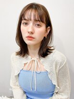 レア 表参道(L'ea)&nbsp;くびれヘアアプリコットオレンジ夏ヘアハイライトカラー