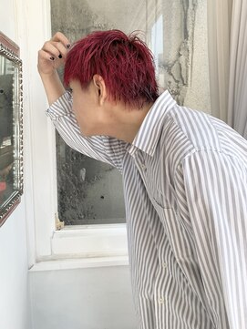 キジ(kiji) スパイキーベリーショートチェリーレッドブリーチカラー久屋大通