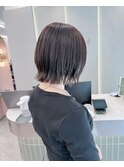 オリーブグレー/前髪/ボブ/マロンベージュ/レイヤーカット/小顔