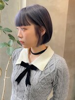 テトヘアー(teto hair)&nbsp;ボブ　ラベンダーグレー　シルバーカラー　パッツン