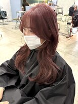 チル 福井駅前店(Chill)&nbsp;福井ブリーチピンクベージュ韓国レイヤー顔周りカット髪質改善