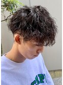 フェザーパーマサーフカール刈り上げセンターパート