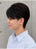 メンズ 韓国風センターパート カルマヘア 黒髪