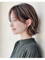 ウィールール 札幌店(WE RULE)&nbsp;白髪ぼかしハイライト韓国風レイヤーカット小顔ショート夏カラー
