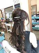 ロカット サロン(Roquat Salon)&nbsp;ロング結婚式ハーフアップアレンジ【ヘアアレンジ　立川/立川】