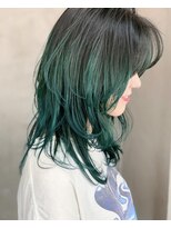 テトヘアー(teto hair)&nbsp;medium［グリーンウルフレイヤーカットグラデーション］